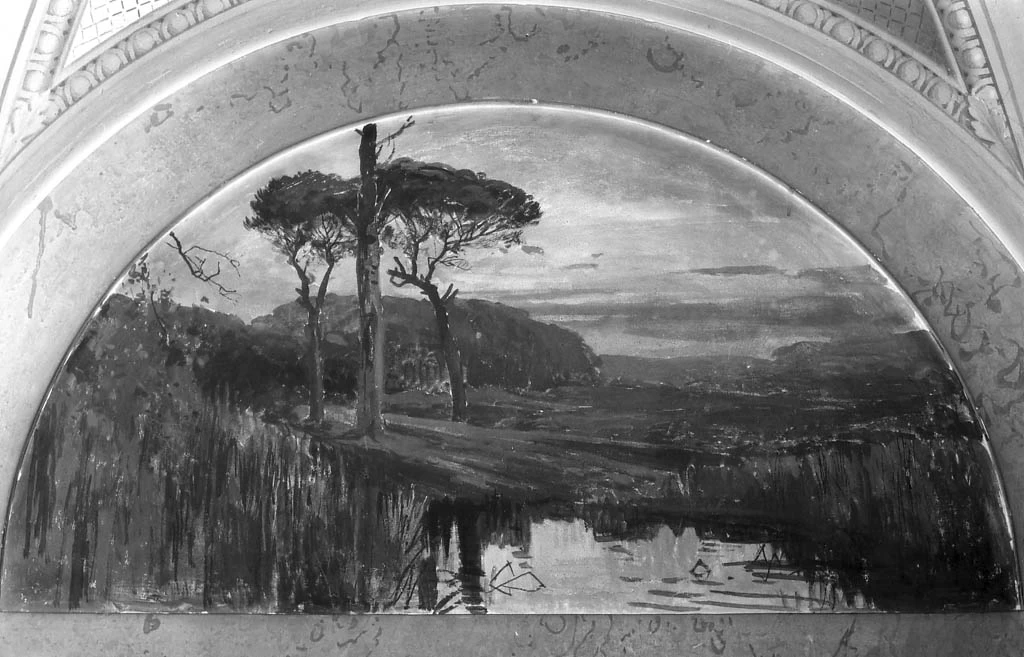 Paesaggio lacustre con alberi - Roma
